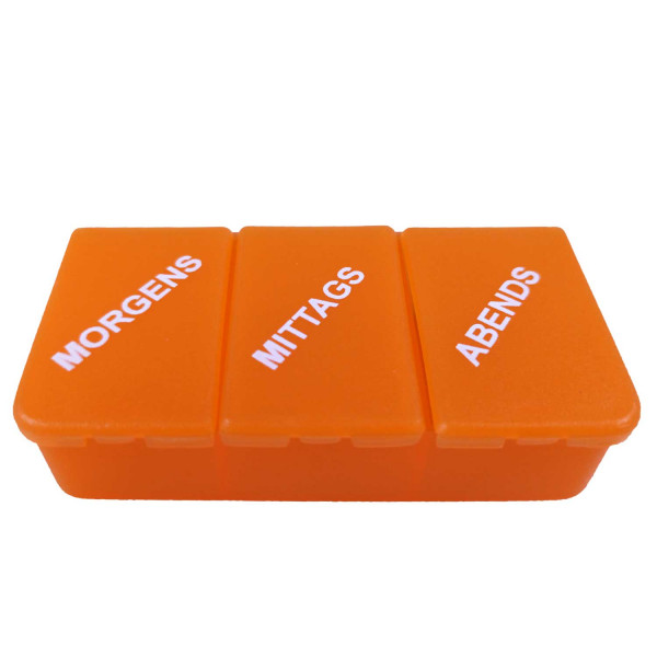 Tablettendose orange-transparent 3tlg