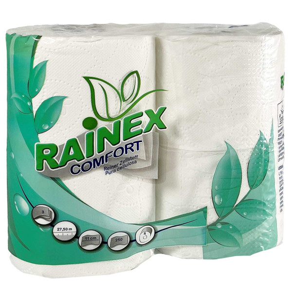 Toilettenpapier RAINEX Comfort 3-lagig, weiß, 250 Blatt