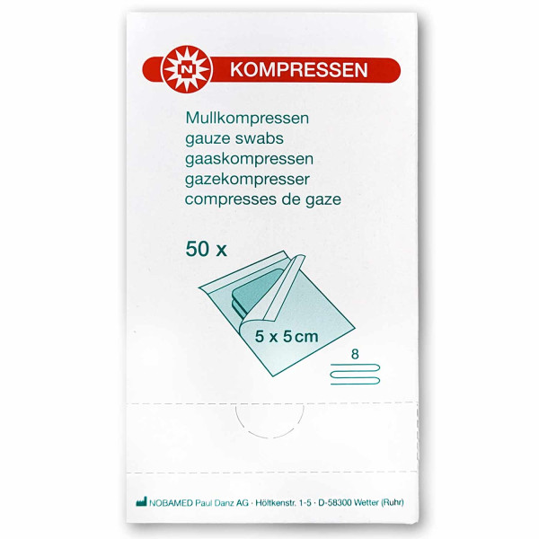 Mullkompresse-steril 8-fach a 2 5 x 5 cm Box