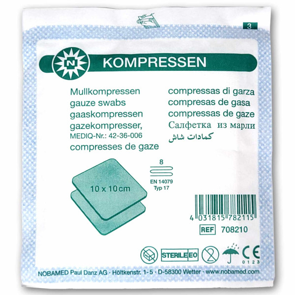 Mullkompresse-steril 8-fach à 2