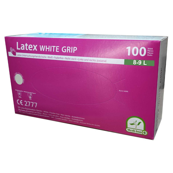 Latex white grip Einmalhandschuhe puderfrei L