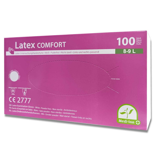 Latex Comfort Natur Einmalhandschuhe l